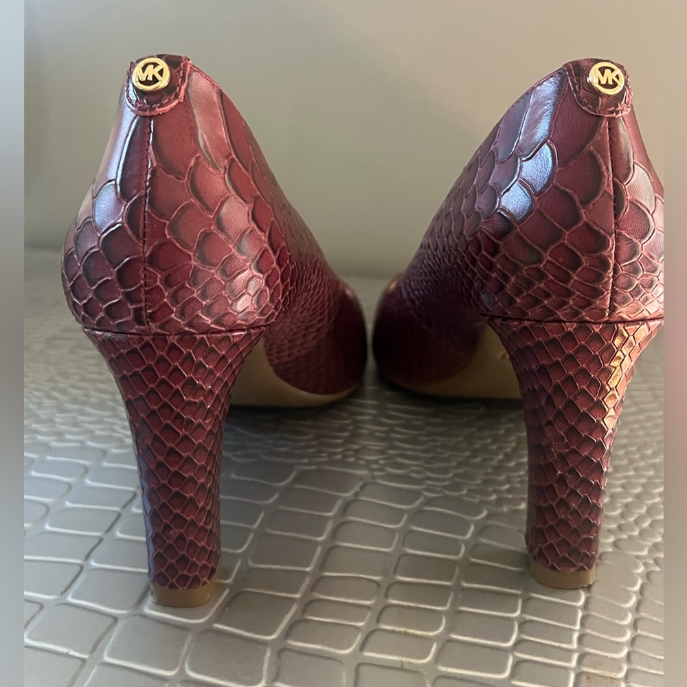 Michael Kors Maroon Snakeskin Pumps